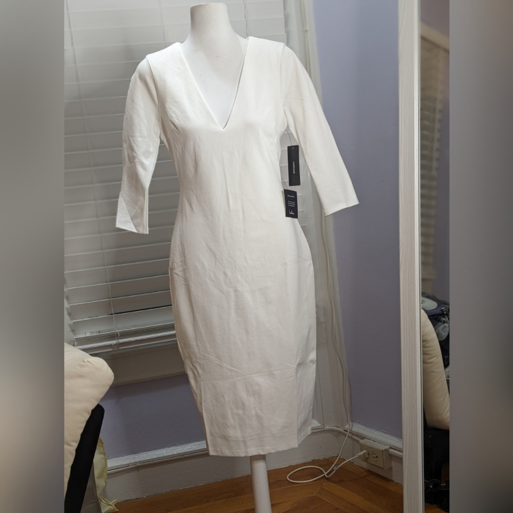 Lulus white bodycon dress, size S